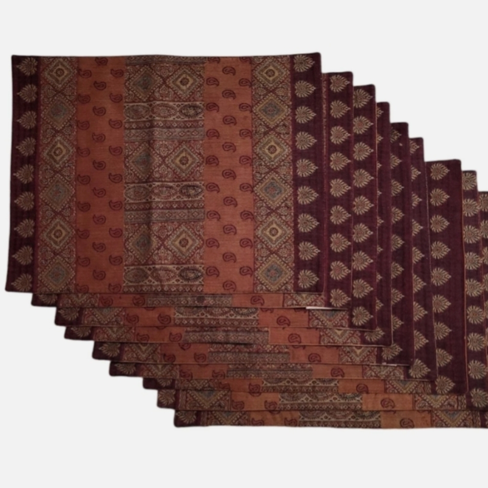 8 Crate & Barrel Hampshire placemats in Autumn Red - New With Tags